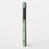 Rustikaler Western Türkisfarben Holzkuh Skull Mono Case-Mate iPhone Hülle (Hinten/Links)