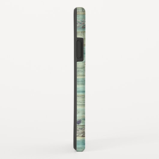 Rustikaler Western Türkisfarbenes Hölzer Case-Mate iPhone Hülle (Hinten/Rechts)