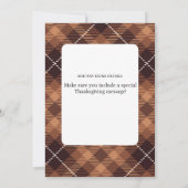 Rustikaler Western Vergnügen Pferd Erntedank Einladung (Rückseite)