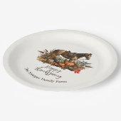 Rustikaler Western Vergnügen Pferd Erntedank Pappteller (Schrägansicht)