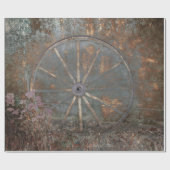 Rustikaler Western Vintag-braunes graues Wagenrad Geschenkpapier (Flach)