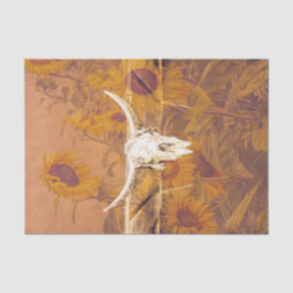 Rustikaler Western Vintager Fall Sonnenblumen Bull Seidenpapier