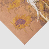 Rustikaler Western Vintager Fall Sonnenblumen Bull Seidenpapier (Ausschnitt)