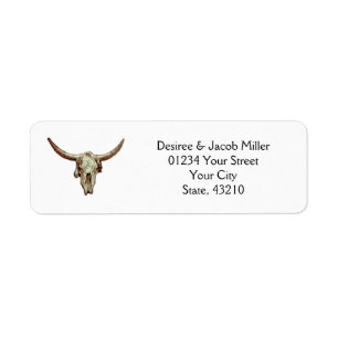 Rustikaler Western Wedding Brown Bull Skull