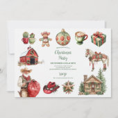 Rustikaler Western Weihnachten Einladung (Vorderseite)