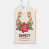 Rustikaler Western Weihnachten Geschenkanhänger (Vorderseite)