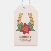 Rustikaler Western Weihnachten Geschenkanhänger (Rückseite)