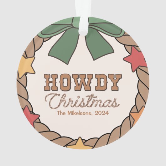 Rustikaler Western Weihnachten Ornament (Rückseite)