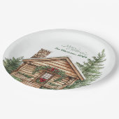 Rustikaler Western Weihnachten Pappteller (Schrägansicht)