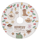 Rustikaler Western Weihnachten Polyester Weihnachtsbaumdecke (Vorderseite)