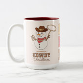 Rustikaler Western Weihnachten Zweifarbige Tasse (Links)