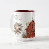 Rustikaler Western Weihnachten Zweifarbige Tasse (Vorderseite Links)