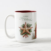 Rustikaler Western Weihnachten Zweifarbige Tasse (Links)