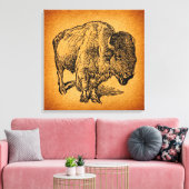 Rustikaler Western Wild Buffalo Bison Antique Leinwanddruck (Insitu (Wohnzimmer))