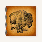 Rustikaler Western Wild Buffalo Bison Antique Notizblock (Vorderseite)