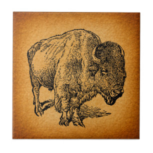 Rustikaler Western Wild Buffalo Bison Fliese