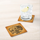 Rustikaler Western Wild Buffalo Bison Rechteckiger Pappuntersetzer (Vor Ort)