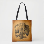 Rustikaler Western Wild Buffalo Bison Tasche (Vorderseite)