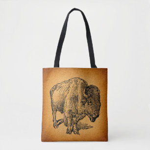 Rustikaler Western Wild Buffalo Bison Tasche