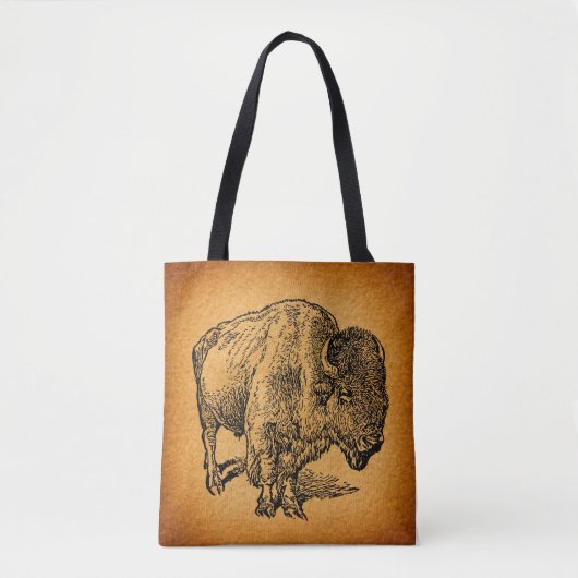 Rustikaler Western Wild Buffalo Bison Tasche (Vorderseite)