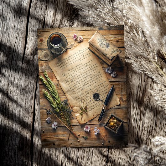 Rustikaler Western Wild West Alte Buchstabenstift  Seidenpapier