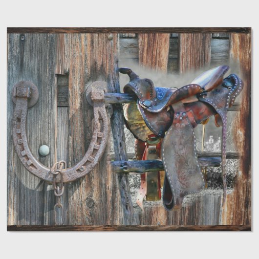 Rustikaler Western Wrapping Pap Geschenkpapier (Flach)