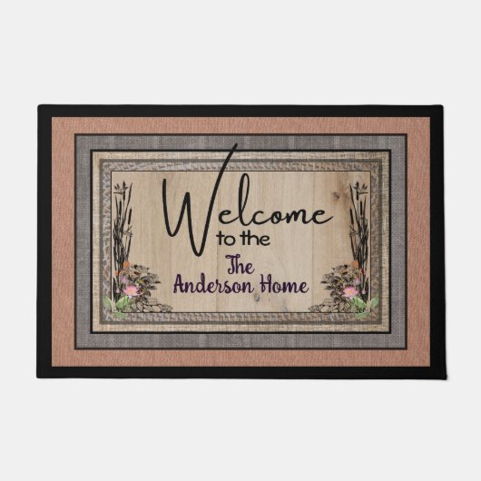 Rustikaler Whimsy Country Personalisiert Door Mat Fußmatte (Vorderseite)