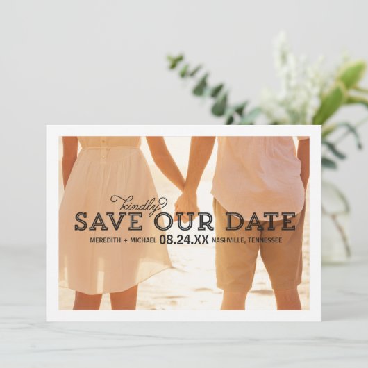 Rustikaler Whimsy | FOTO SAVE THE DATE (Stehend Vorderseite)