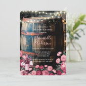 Rustikaler Whiskey Barrel Brunch und Bubbly Einladung (Stehend Vorderseite)