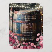 Rustikaler Whiskey Barrel Wedding Couples Dusche Einladung (Vorne/Hinten)
