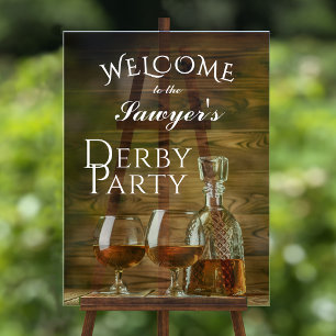 Rustikaler Whiskey Derby Party Willkommen Acrylschild