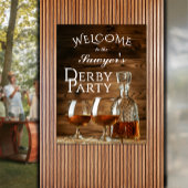 Rustikaler Whiskey Derby Party Willkommen Poster