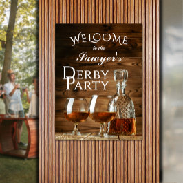 Rustikaler Whiskey Derby Party Willkommen Poster