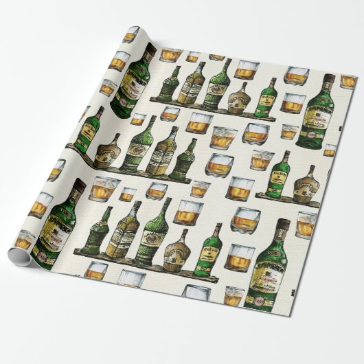 Rustikaler Whiskey Geschenkpapier (Ungerollt)