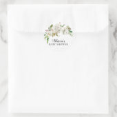 Rustikaler White Floral Baby Dusche Umschlag Aufkl Runder Aufkleber (Tasche)