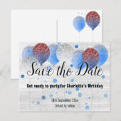 Rustikaler Whitealkballon RED WHITE BLUE Ankündigungspostkarte (Vorne/Hinten)