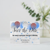 Rustikaler Whitealkballon RED WHITE BLUE Ankündigungspostkarte (Stehend Vorderseite)