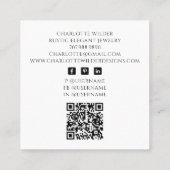 Rustikaler Wiccan Pagan Juwelier Designer QR Code Quadratische Visitenkarte (Rückseite)