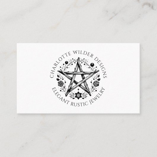 Rustikaler Wiccan Pagan Juwelier Designer QR Code Visitenkarte (Vorderseite)