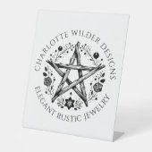 Rustikaler Wiccan Pagan Juwelier Designer Sockelschild (Vorderseite)