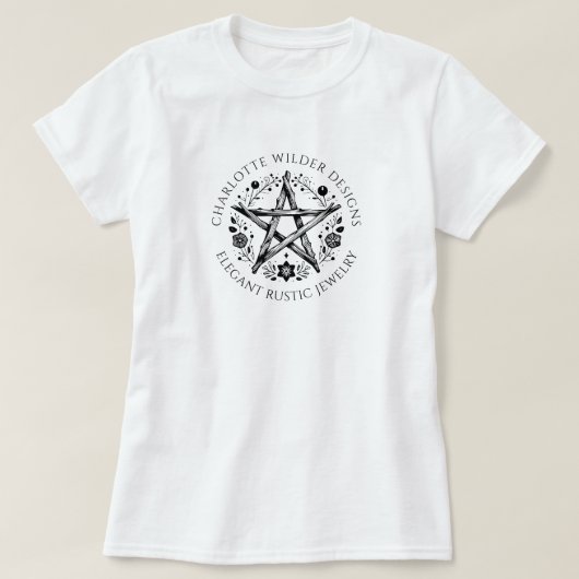 Rustikaler Wiccan Pagan Juwelier T-Shirt (Design vorne)