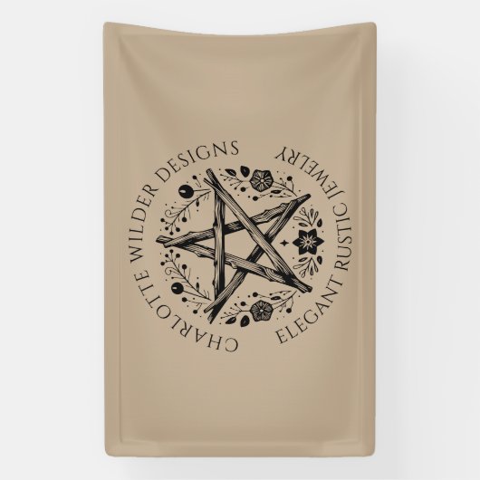 Rustikaler Wiccan Pagan Natureschmuck Designer Banner (Vertikal)