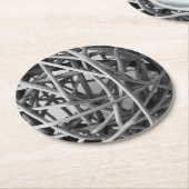 Rustikaler Wicker Ball Runder Pappuntersetzer (Angewinkelt)