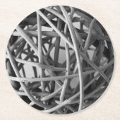 Rustikaler Wicker Ball Runder Pappuntersetzer (Vorderseite)