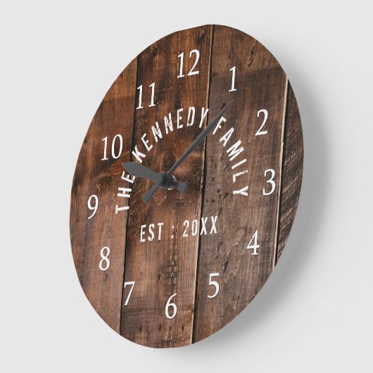 Rustikaler, wiedergewonnener Name Große Wanduhr (Winkel)