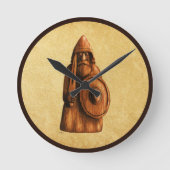Rustikaler Wikinger Runde Wanduhr (Vorderseite)