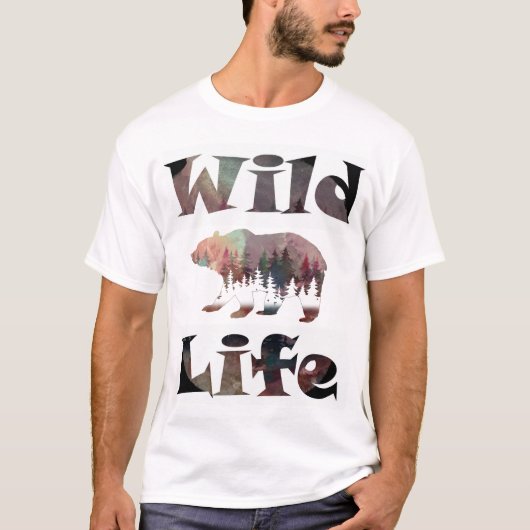 Rustikaler Wildbär T-Shirt (Vorderseite)