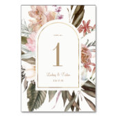 Rustikaler Wildblume Tischnummer (Rückseite)