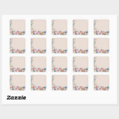 Rustikaler Wildblumen-Charm Blank Quadratischer Aufkleber (Blatt)