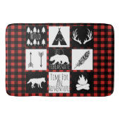 Rustikaler Wildnis-Tier-Büffel-Holzfäller kariert Badematte (Vorderseite)